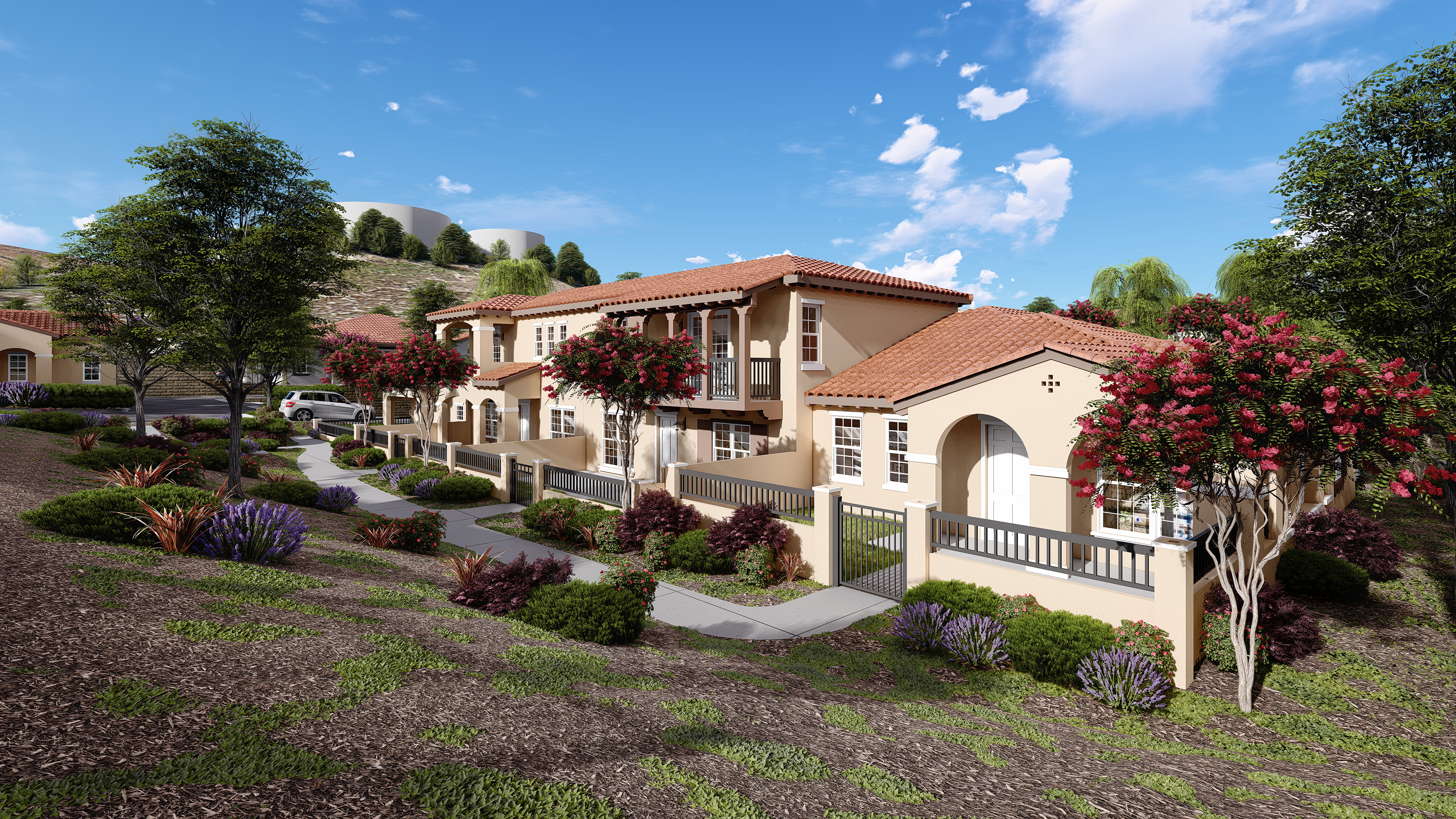 Walnut Townhomes exterior rendering — multi-family residential by GP Architecture